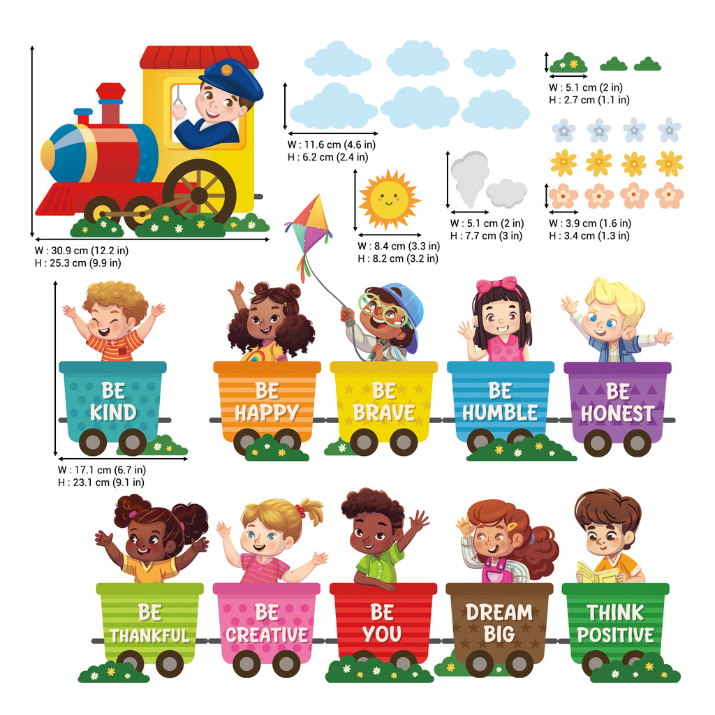 Train, Child and quote Wall Stickers