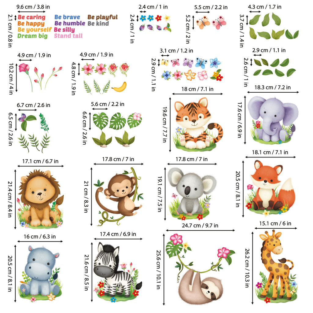 Baby Animals and Quote Wall Stickers
