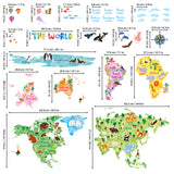 Animal World Map Wall Stickers (XLarge)