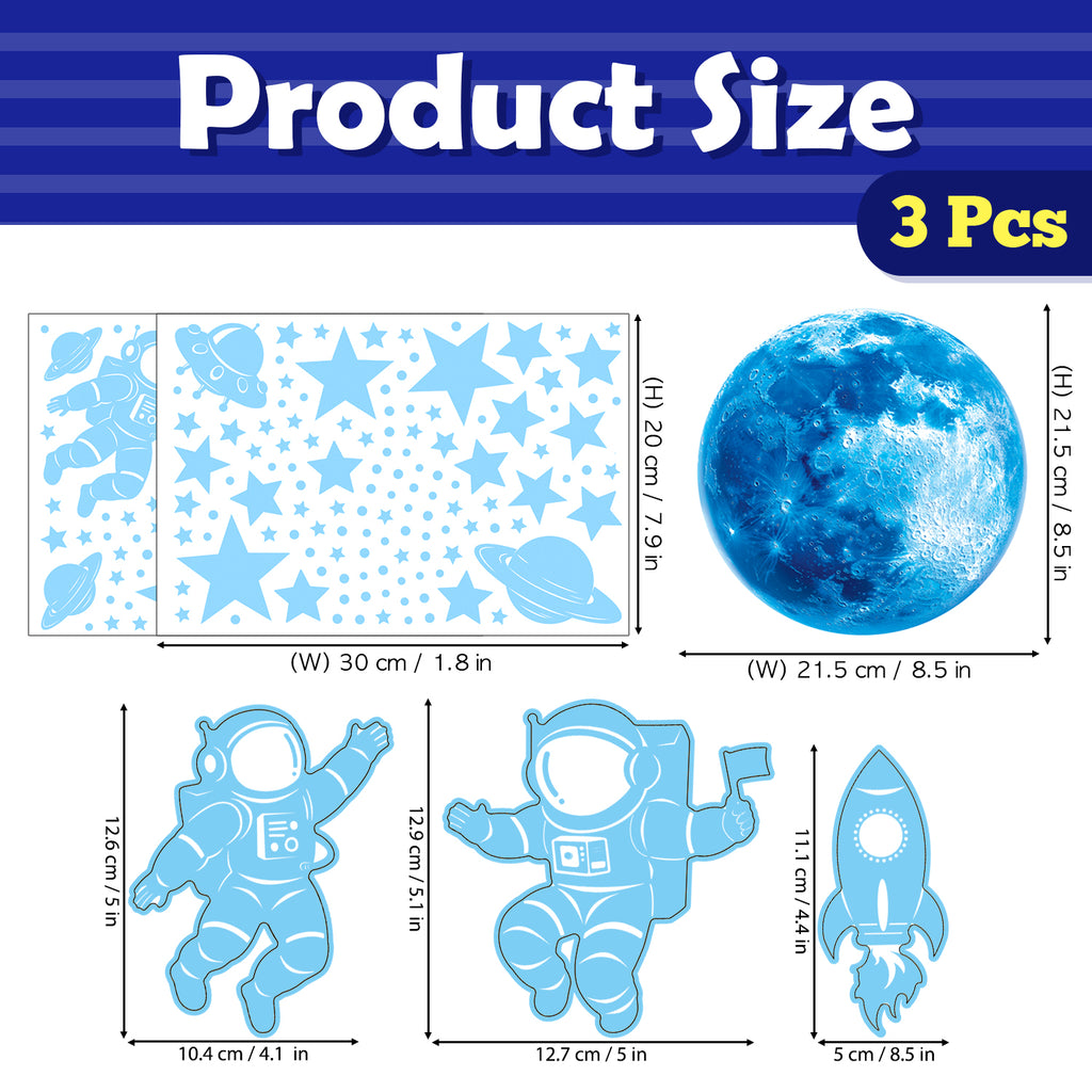 Glow in The Dark Space, Moon Wall stickers