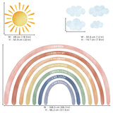 DECOWALL XLarge Watercolor Rainbows and Quotes Wall Stickers