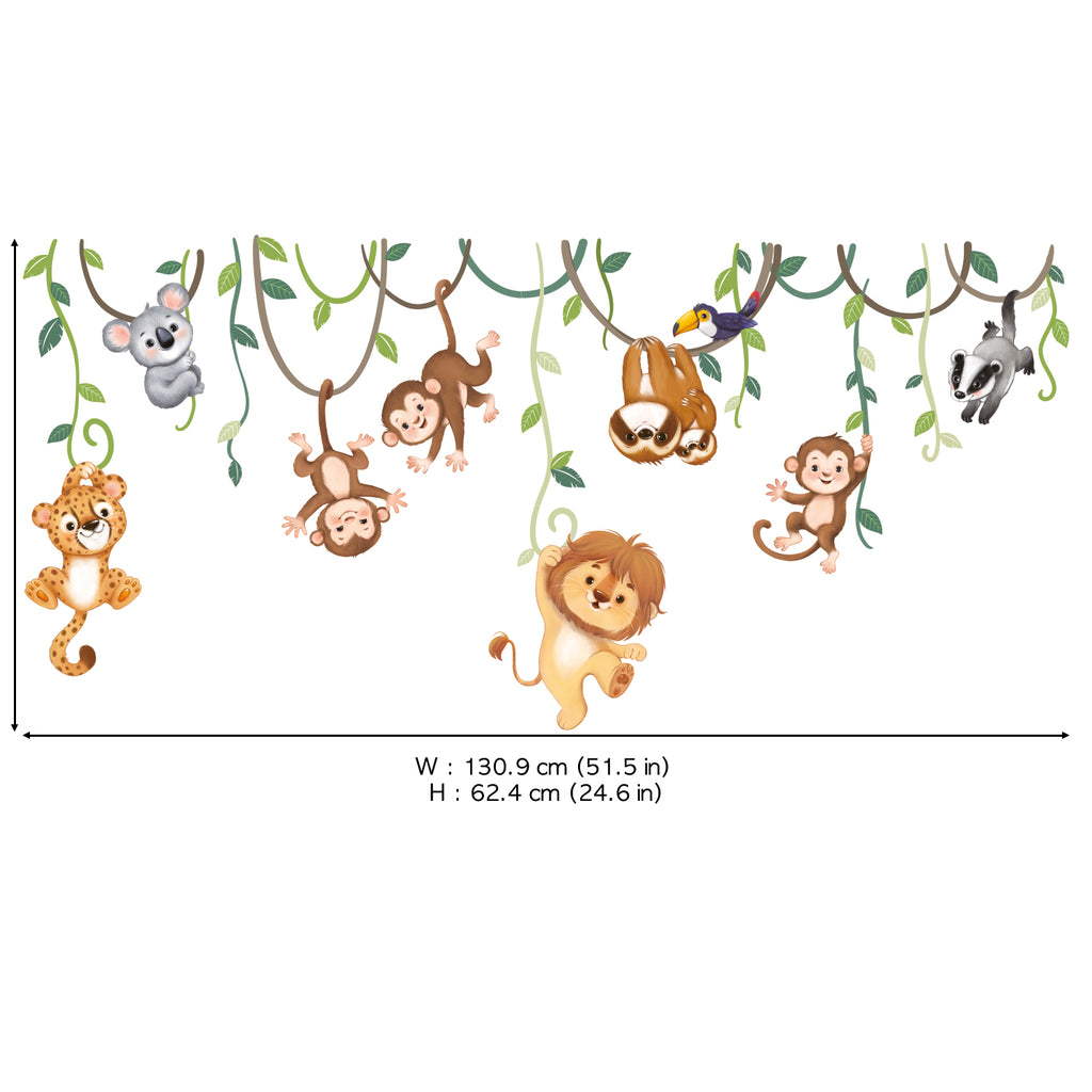 Jungle animals and Vines Wall Stickers