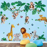 Jungle Animal Cartoon Wall Stickers