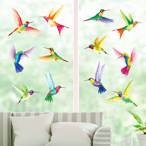 Tropical Flowers and Hummingbirds Wall Stickers