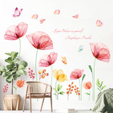 Light Pink X-ray Flowers Wall Stickers