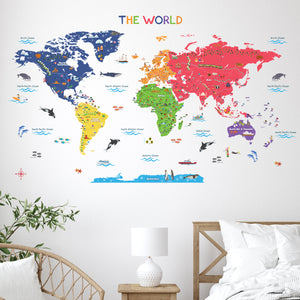 The Large World Map Wall Stickers