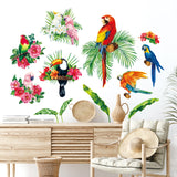 Tropical Plants and Parrots Wall Stickers