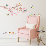 Cherry Blossom & Garden Birds Wall Stickers