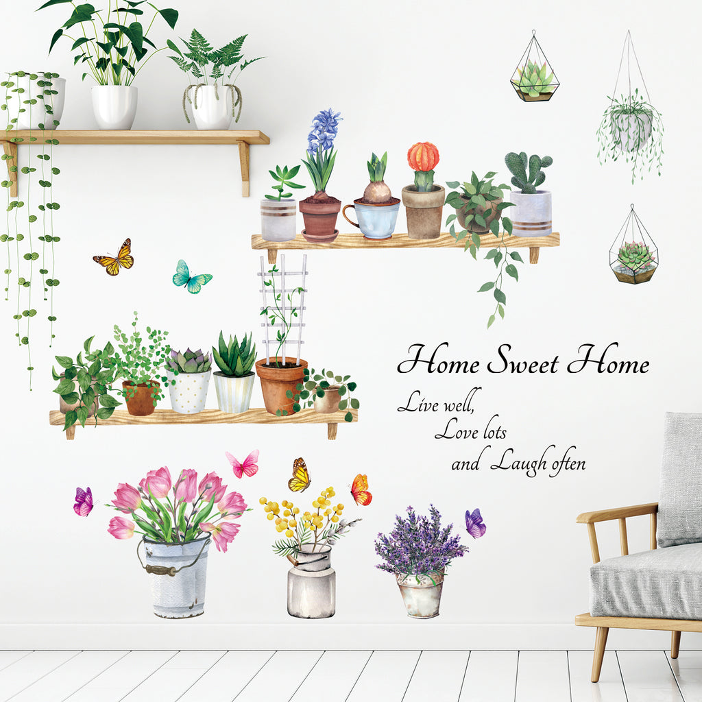 Flower Pots Wall Stickers