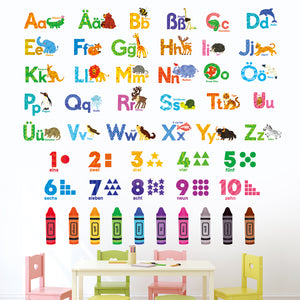 Alphabet Numbers Colours (German.ver)Wall Stickers