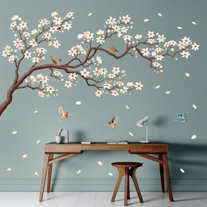 Oriental Flower Tree Wall Stickers