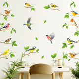 Garden Birds on Short Branches Wall Stickers