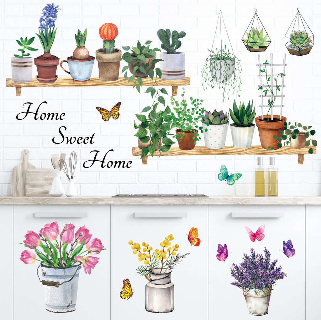 Flower Pots Wall Stickers