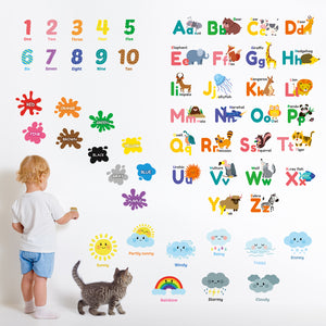 Alphabet Numbers Colours Weather Wall Stickers