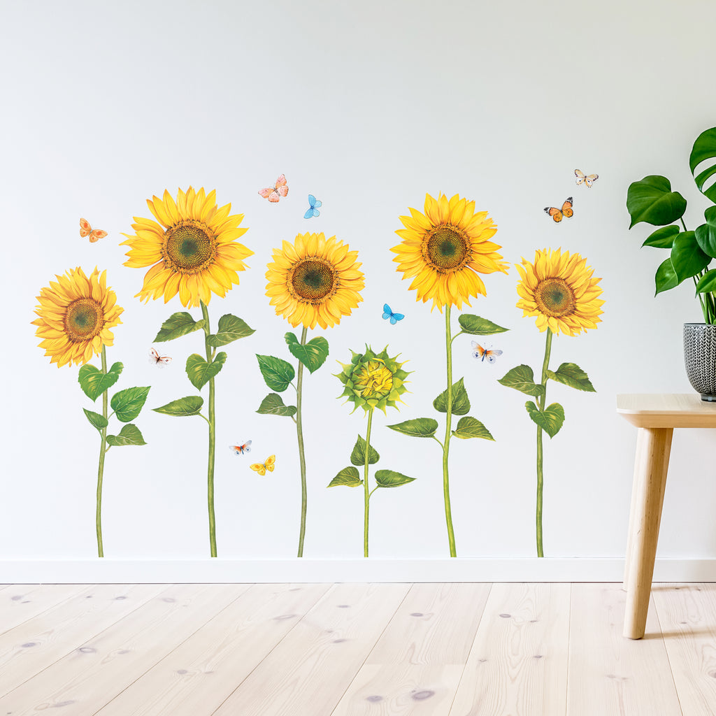 Watercolour Sunflowers Wall Stickers
