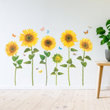 Watercolour Sunflowers Wall Stickers