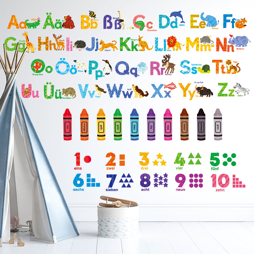 Alphabet Numbers Colours (German.ver)Wall Stickers