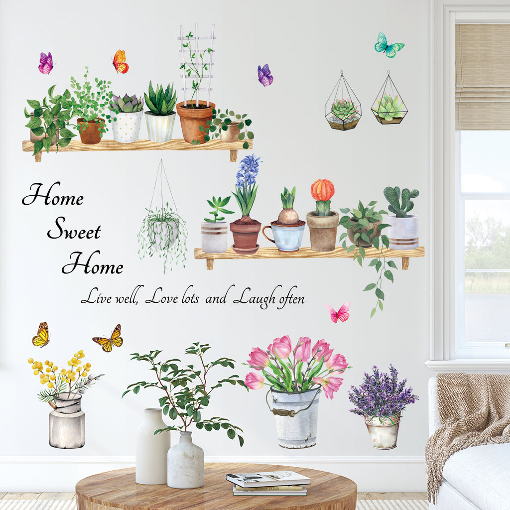 Flower Pots Wall Stickers