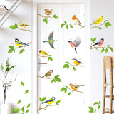 Garden Birds on Short Branches Wall Stickers