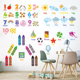 Numbers, Crayons, Weather and Shape Wall Stickers