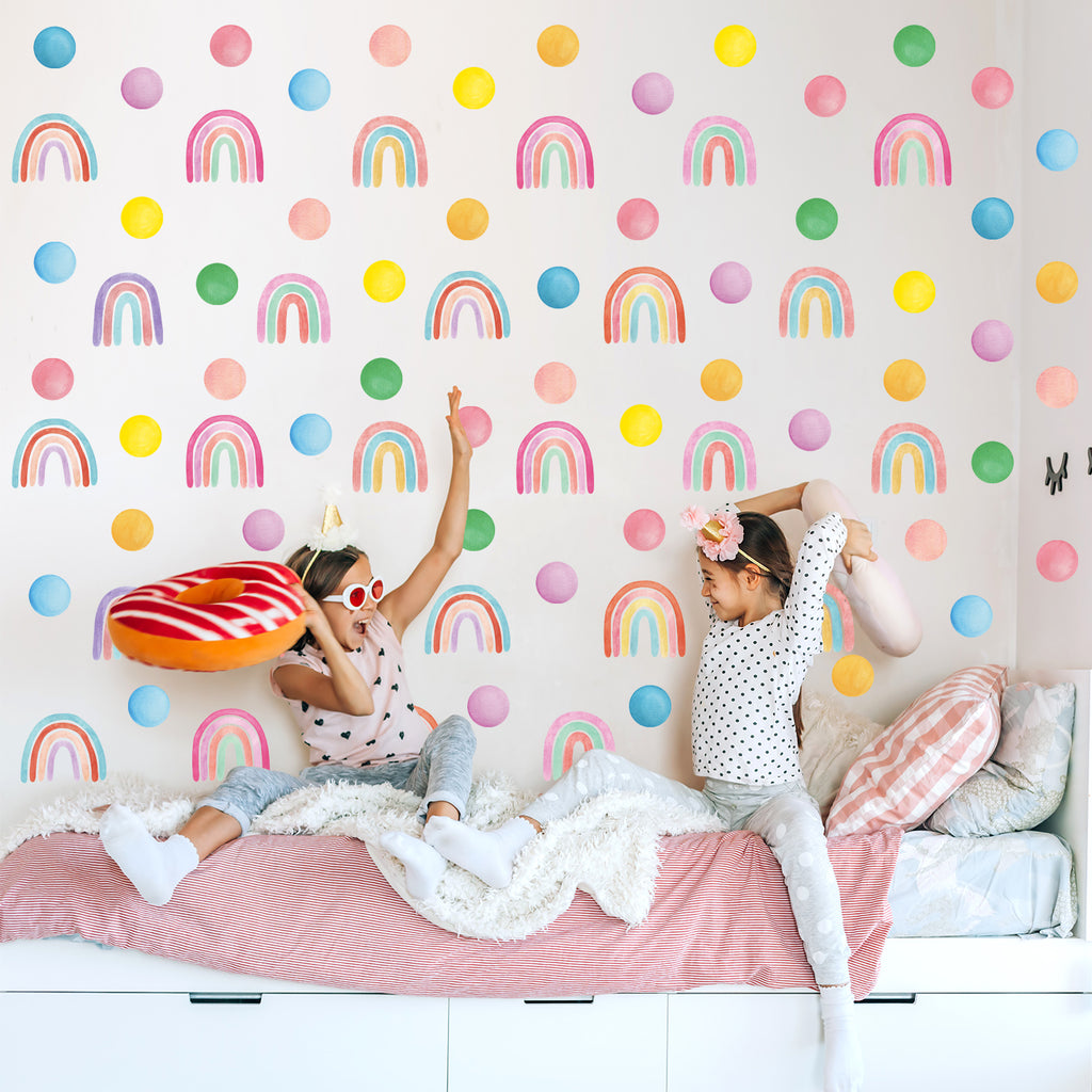 Polka Dots and Rainbows Wall Stickers