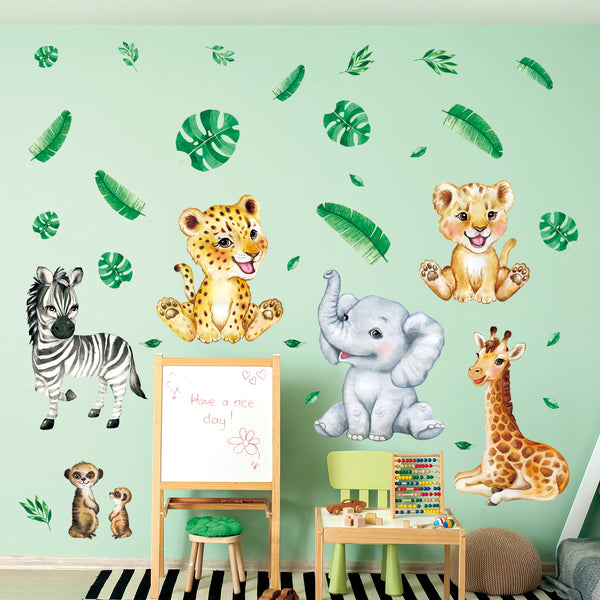 Large Monkey Wall Decals, Jungle Monkey Vine Wall Decals, Safari