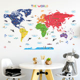 The Large World Map Wall Stickers