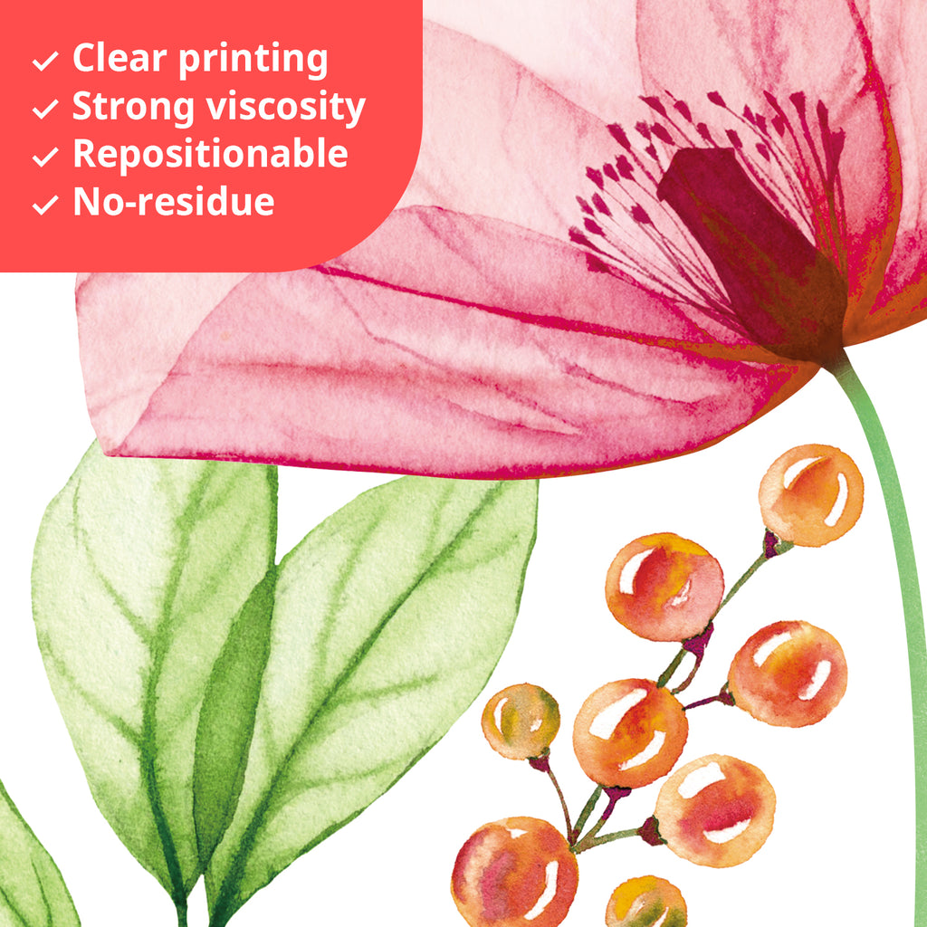 Light Pink X-ray Flowers Wall Stickers