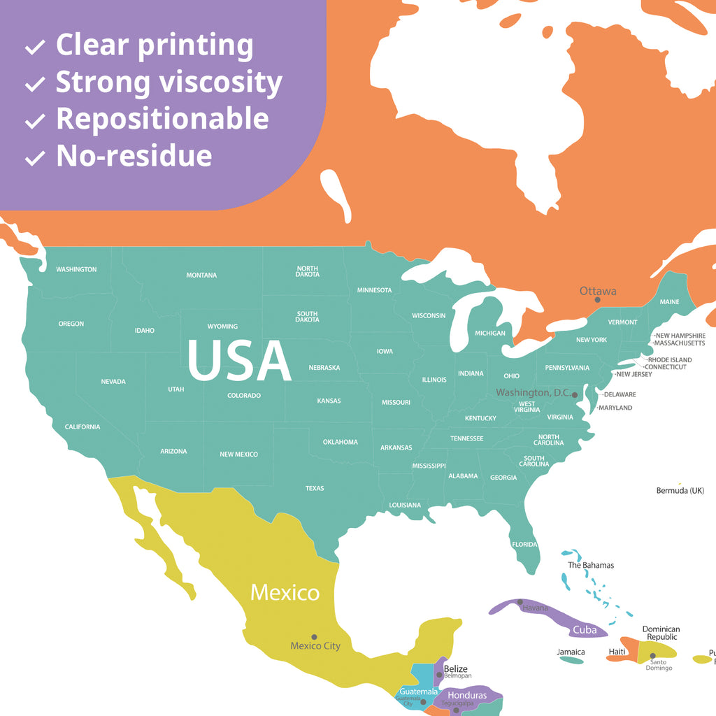 Colourful World Map Wall Stickers