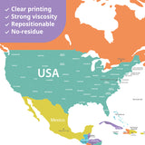 Colourful World Map Wall Stickers