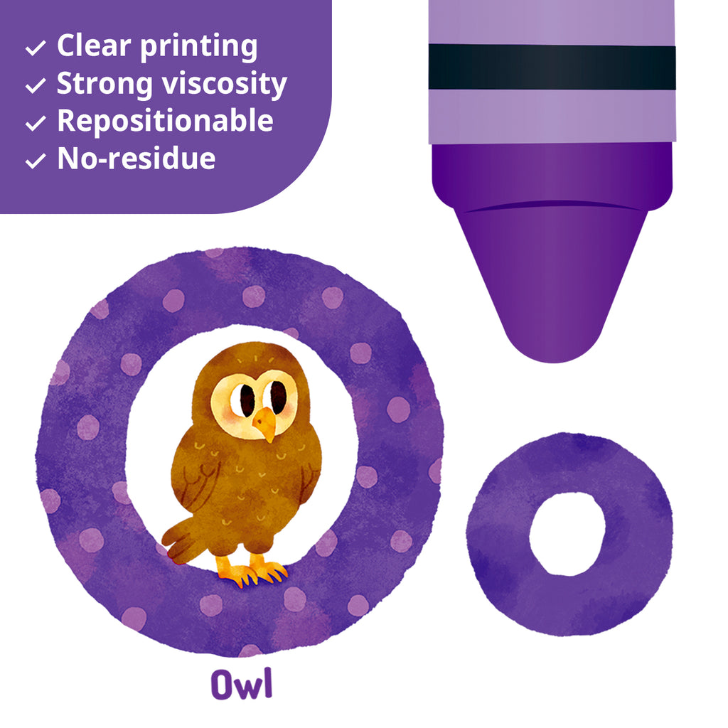 Animal Alphabet Numbers Colour Wall Stickers