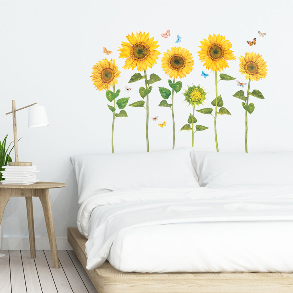Watercolour Sunflowers Wall Stickers