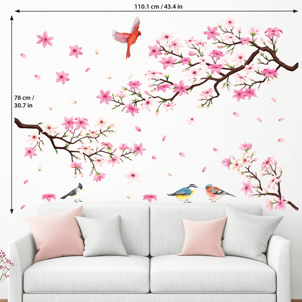 Cherry Blossom Branch (Pink ver.) Wall Stickers