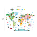 Animal World Map Wall Stickers (Large)