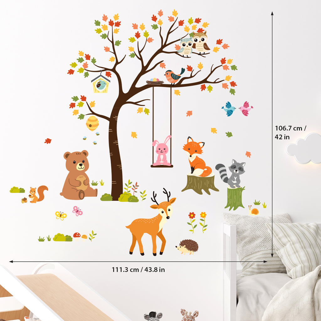 Tree and Animals Wall Stickers