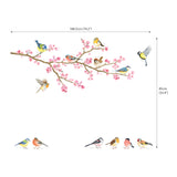Cherry Blossom & Garden Birds Wall Stickers