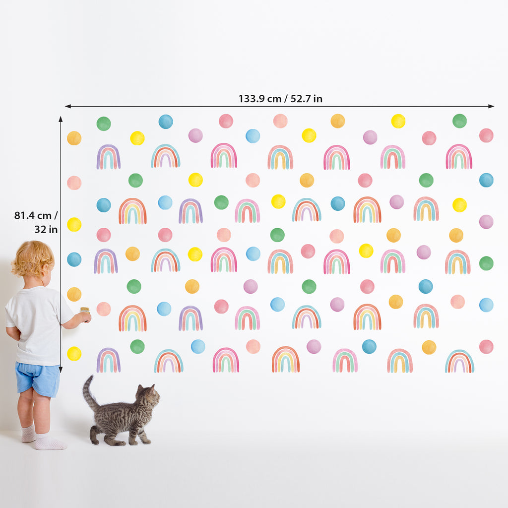 Polka Dots and Rainbows Wall Stickers