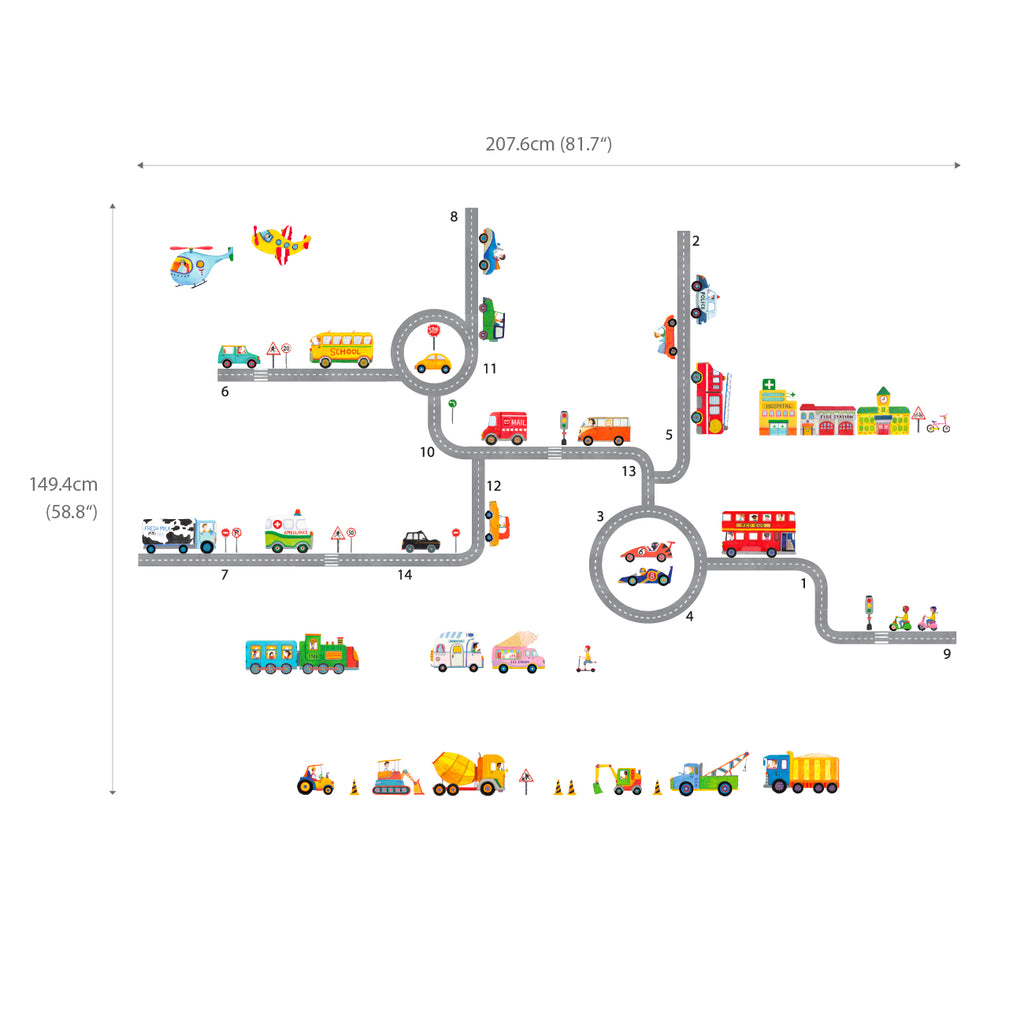 The Road and Transports Wall Stickers