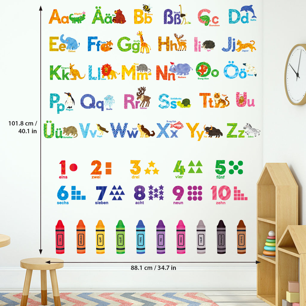 Alphabet Numbers Colours (German.ver)Wall Stickers