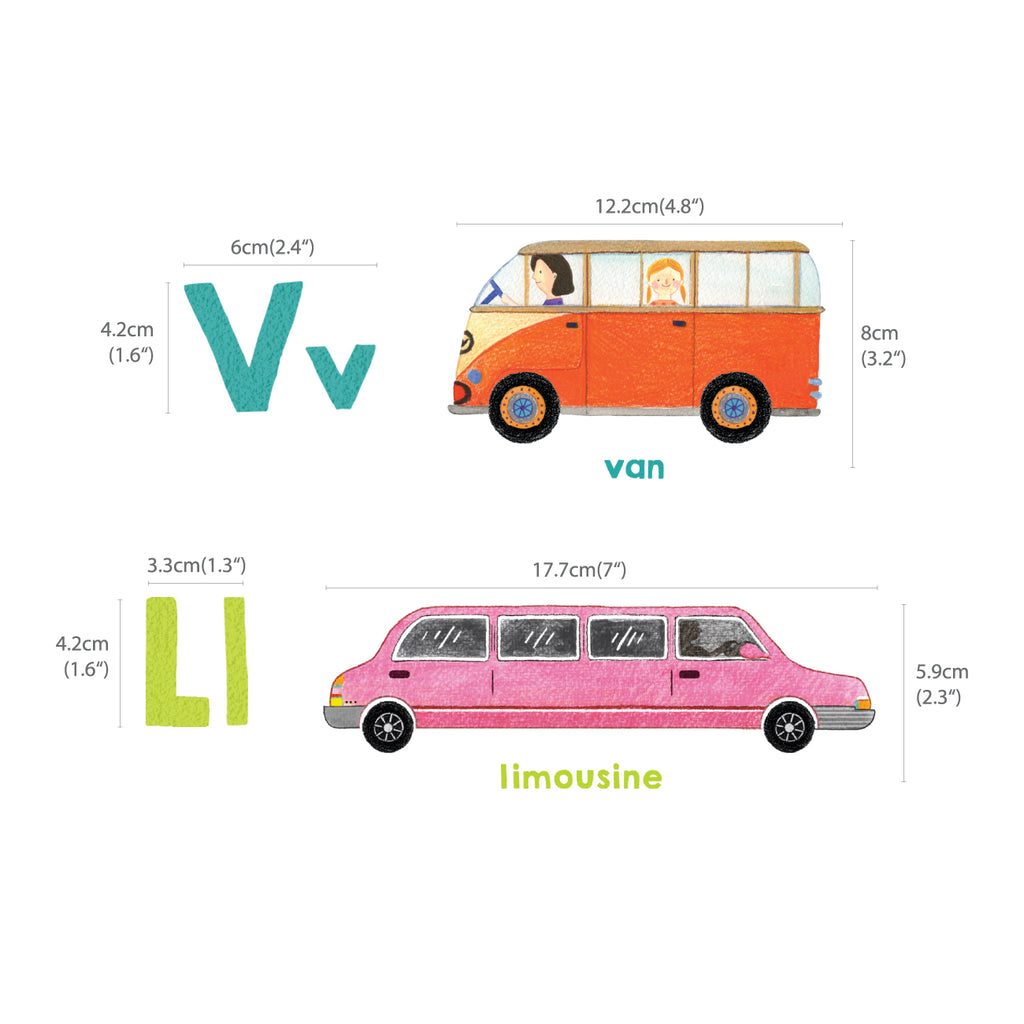 Transport Alphabet Wall Stickers