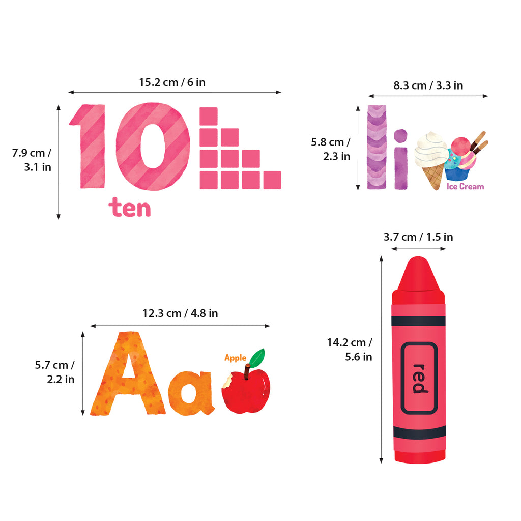 Animal Alphabet Numbers Colour Wall Stickers