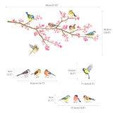 Cherry Blossom & Garden Birds Wall Stickers