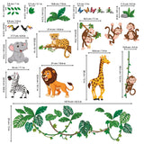 Jungle Animal Cartoon Wall Stickers