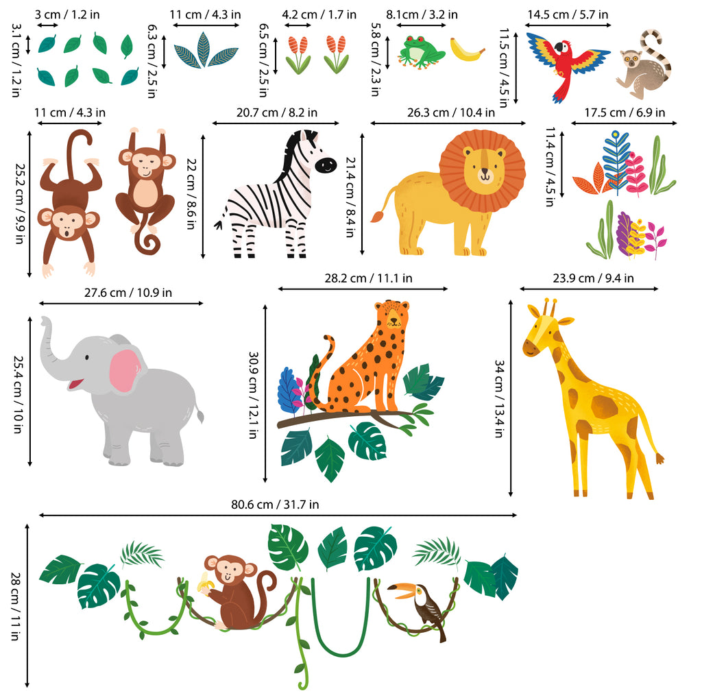 Jungle Animals Wall Stickers