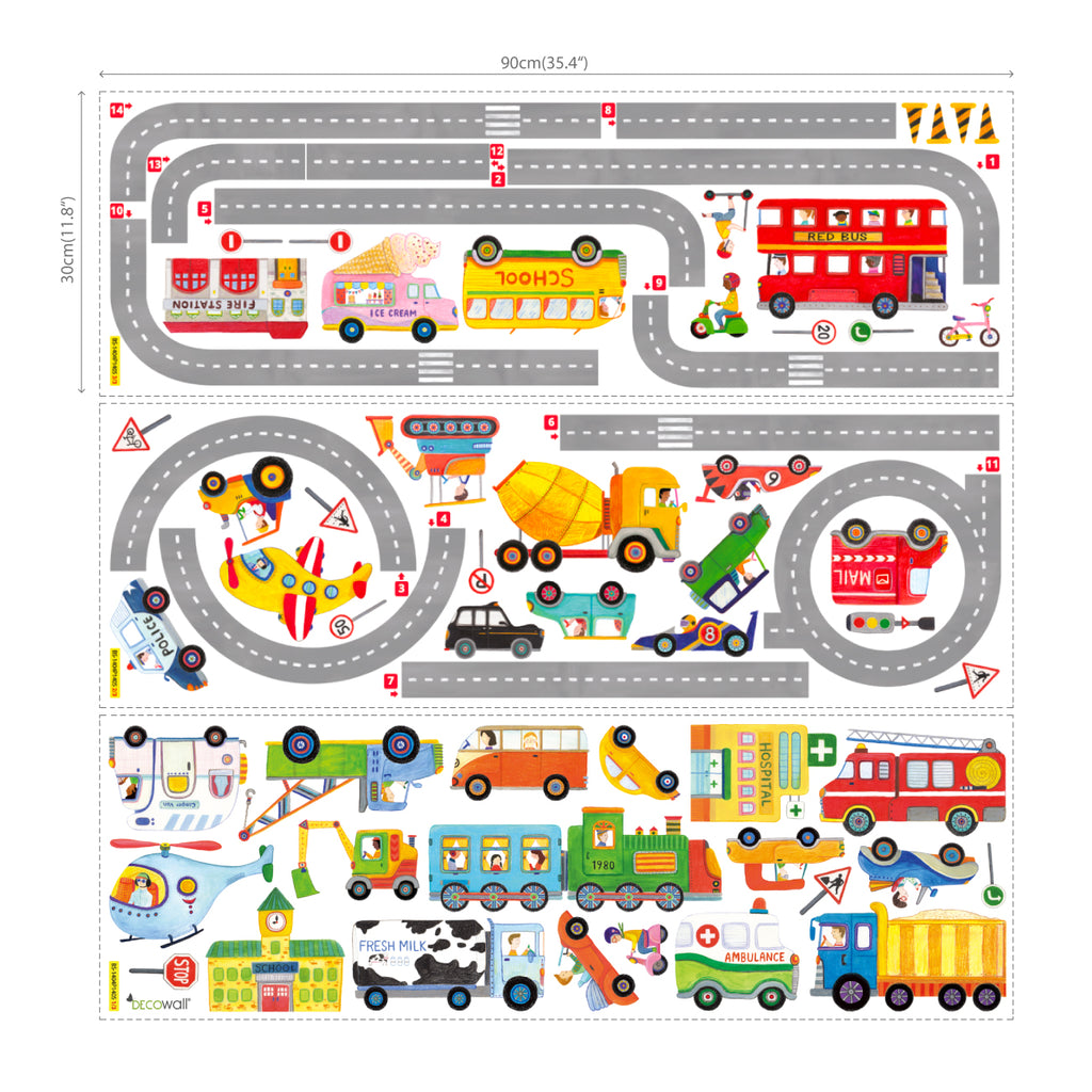 The Road and Transports Wall Stickers