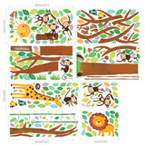 8 Little Monkeys Tree & Height Chart Wall Stickers - DECOWALL