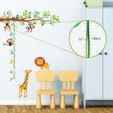 Little Monkeys Tree & Animals Height Chart Wall Stickers