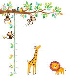 Little Monkeys Tree & Animals Height Chart Wall Stickers