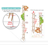 Animal Hot Air Balloons Height Chart Wall Stickers