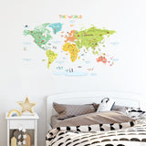 Colourful World Map Wall Stickers (Medium)